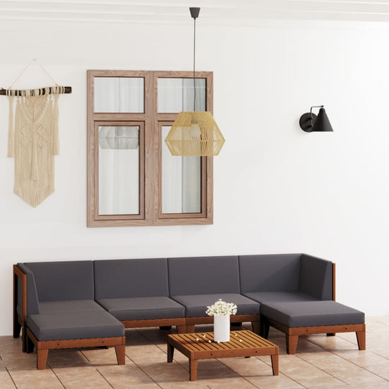 7-delige Loungeset met kussens massief acaciahout MeubelReus