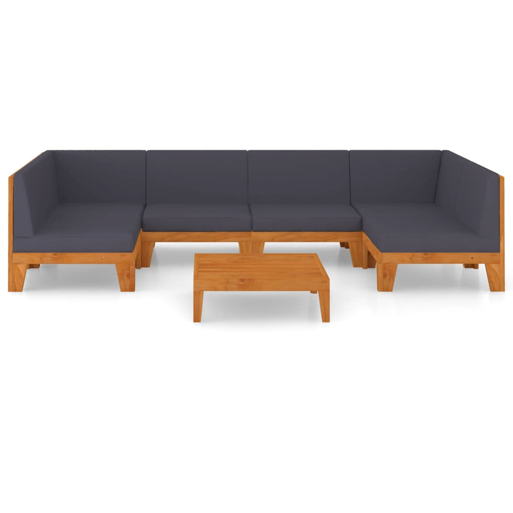 7-delige Loungeset met kussens massief acaciahout MeubelReus