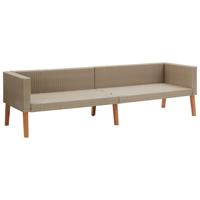 3-delige Loungeset met kussens poly rattan beige MeubelReus