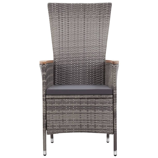 3-delige Loungeset met kussens poly rattan grijs MeubelReus