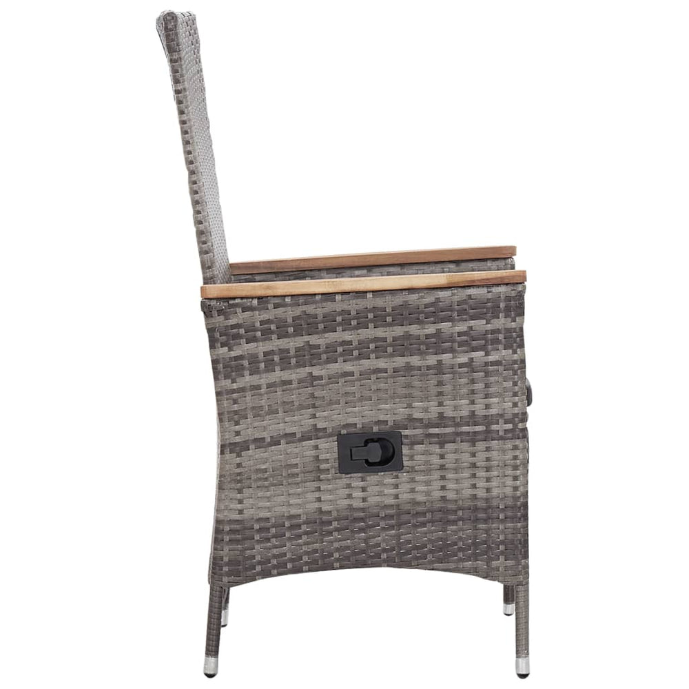3-delige Loungeset met kussens poly rattan grijs MeubelReus