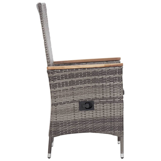 3-delige Loungeset met kussens poly rattan grijs MeubelReus