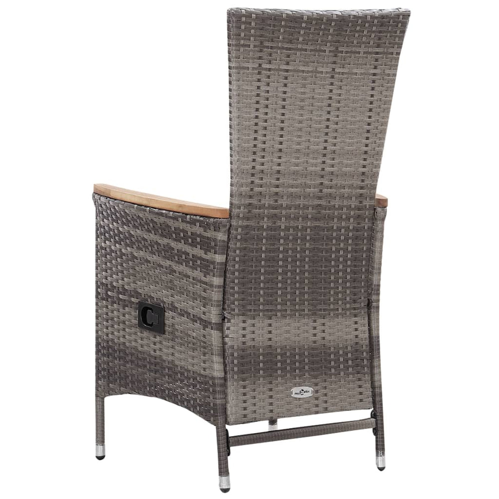 3-delige Loungeset met kussens poly rattan grijs MeubelReus