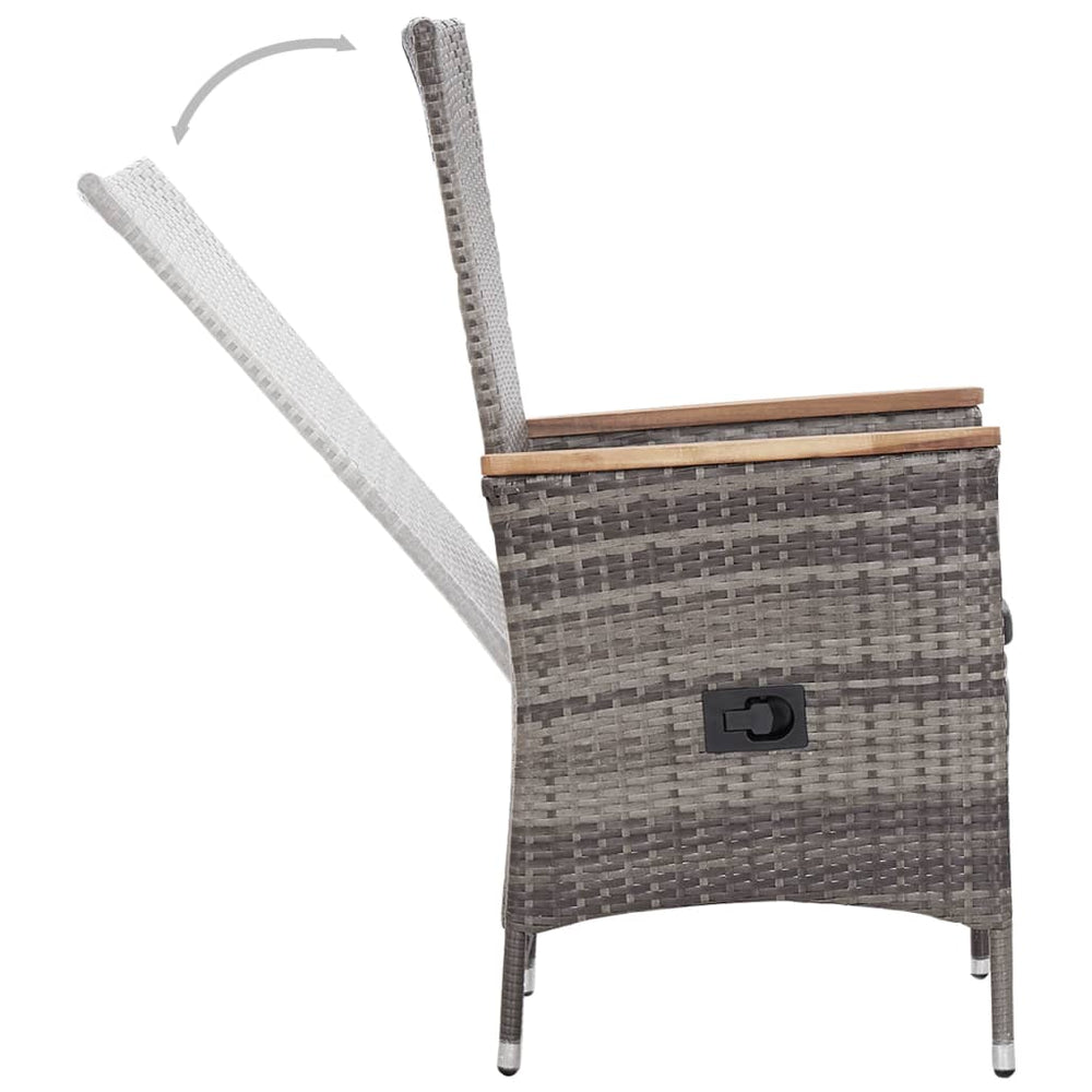 3-delige Loungeset met kussens poly rattan grijs MeubelReus
