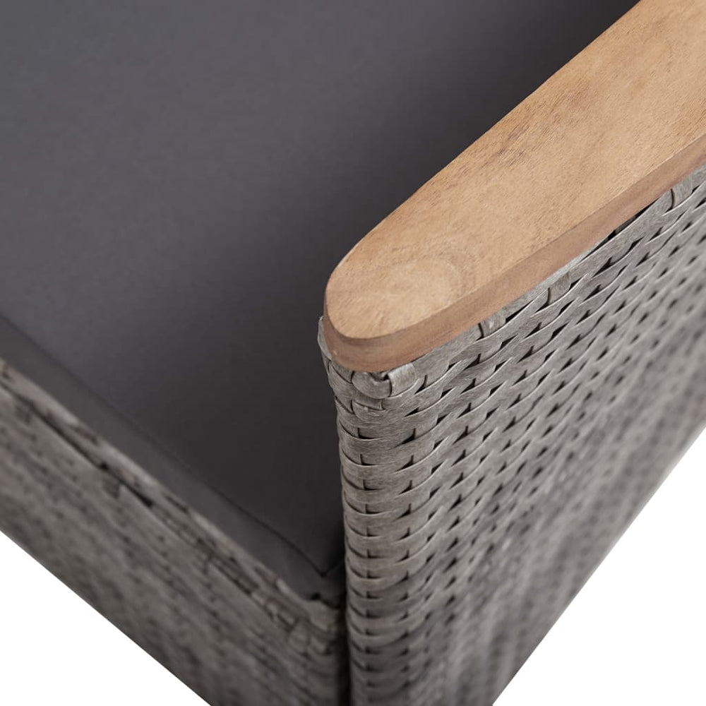 3-delige Loungeset met kussens poly rattan grijs MeubelReus
