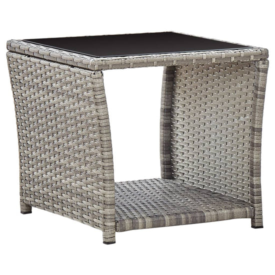 3-delige Loungeset met kussens poly rattan grijs MeubelReus