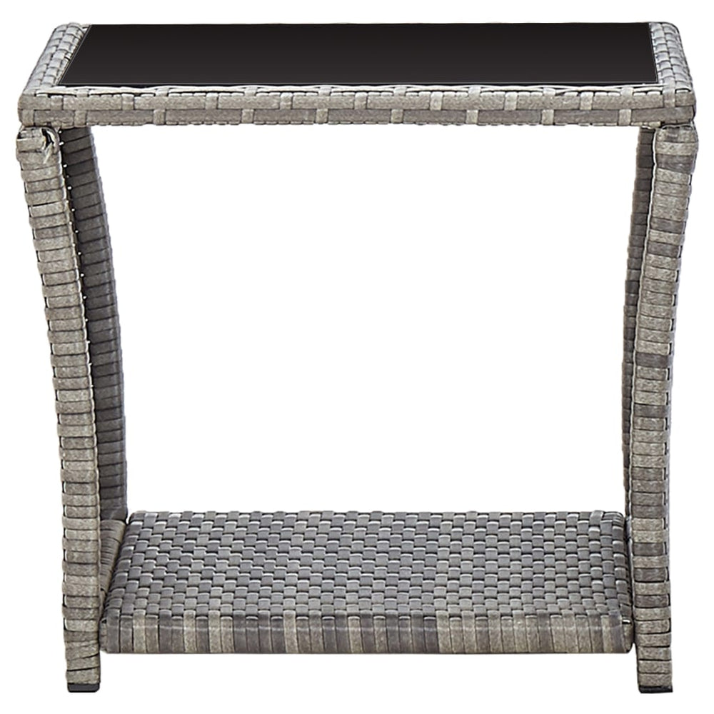 3-delige Loungeset met kussens poly rattan grijs MeubelReus