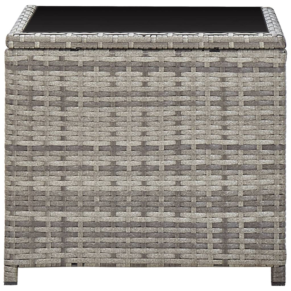 3-delige Loungeset met kussens poly rattan grijs MeubelReus