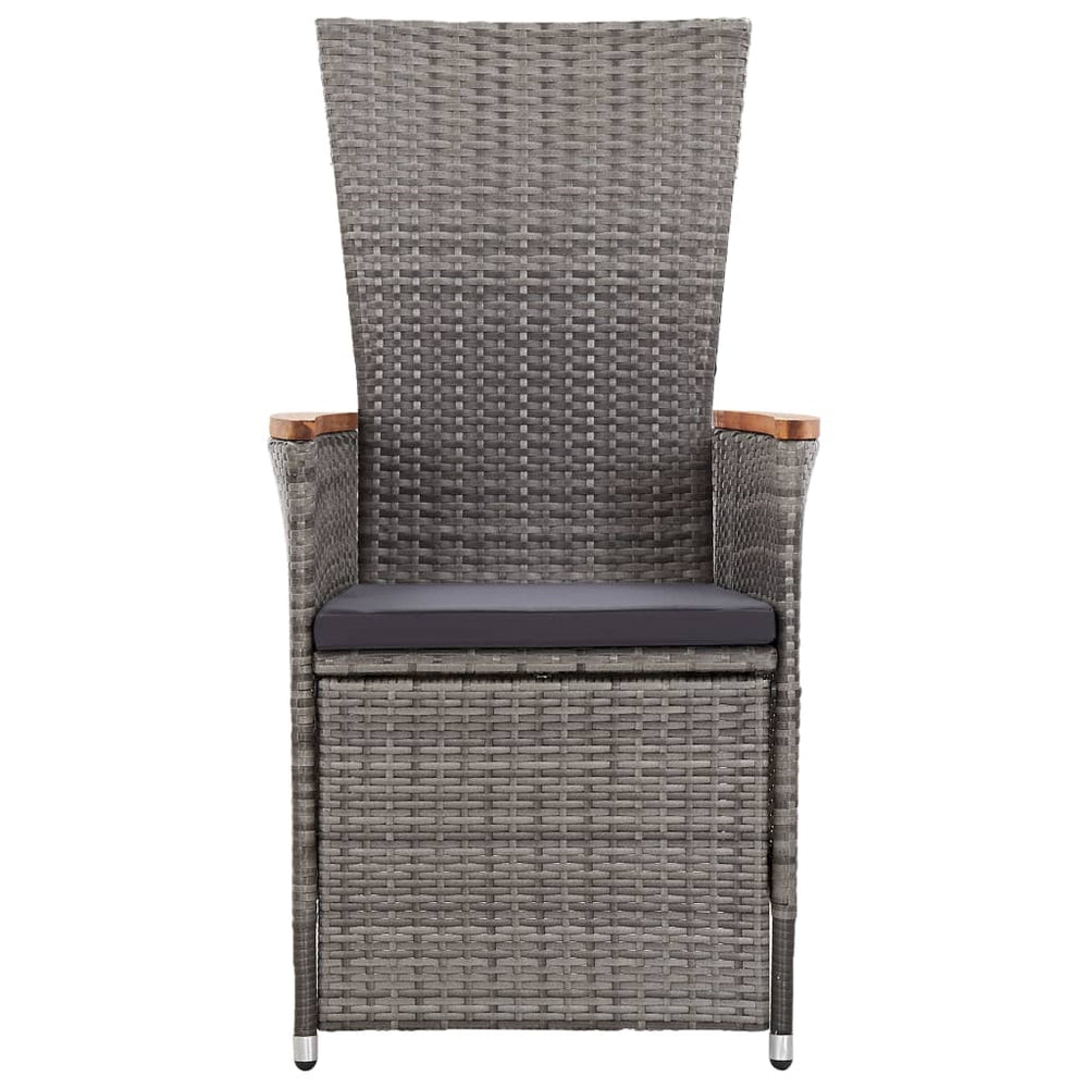 3-delige Loungeset met kussens poly rattan grijs MeubelReus