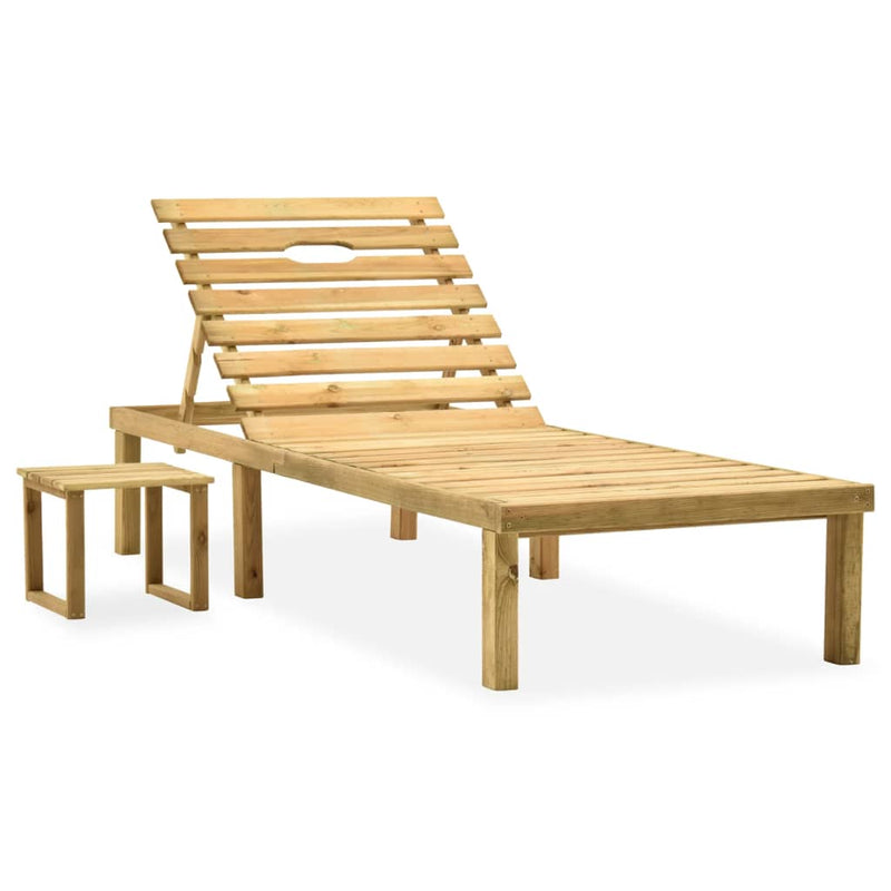 Ligbed met tafel geïmpregneerd grenenhout MeubelReus