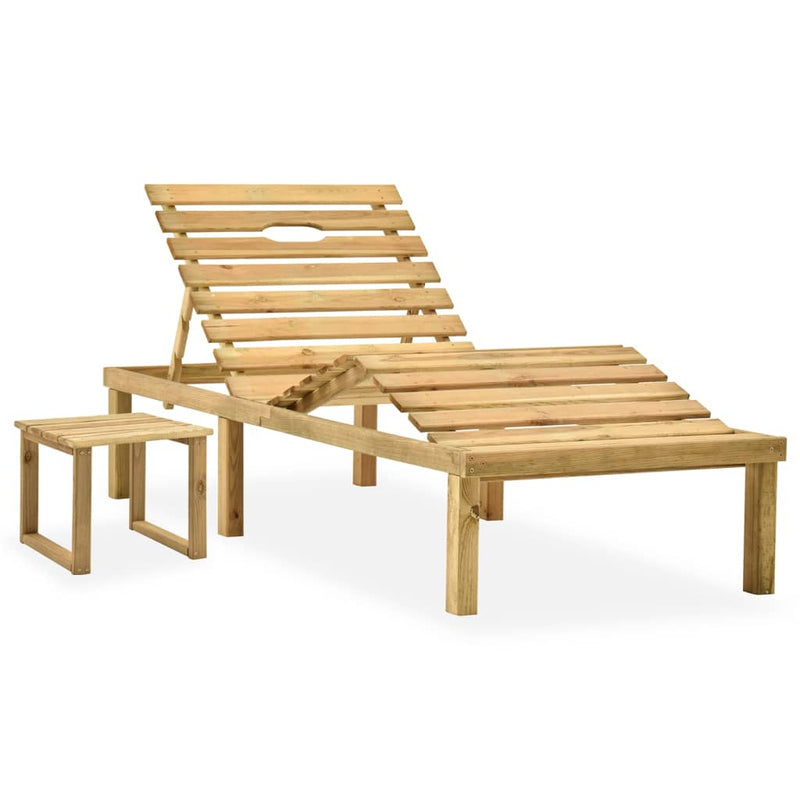 Ligbed met tafel geïmpregneerd grenenhout MeubelReus