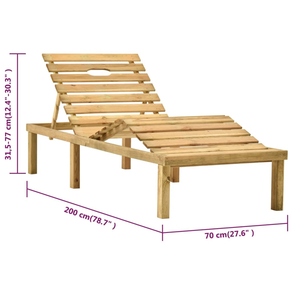 Ligbed met tafel geïmpregneerd grenenhout MeubelReus