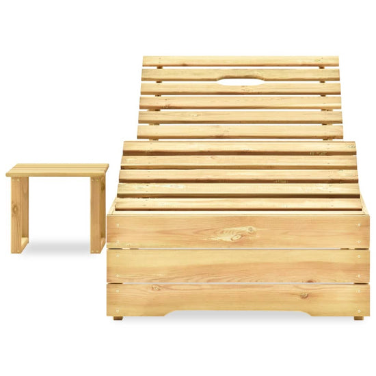 Ligbed met tafel groen geïmpregneerd grenenhout MeubelReus