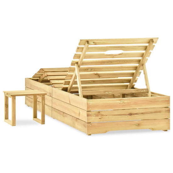 Ligbed met tafel groen geïmpregneerd grenenhout MeubelReus