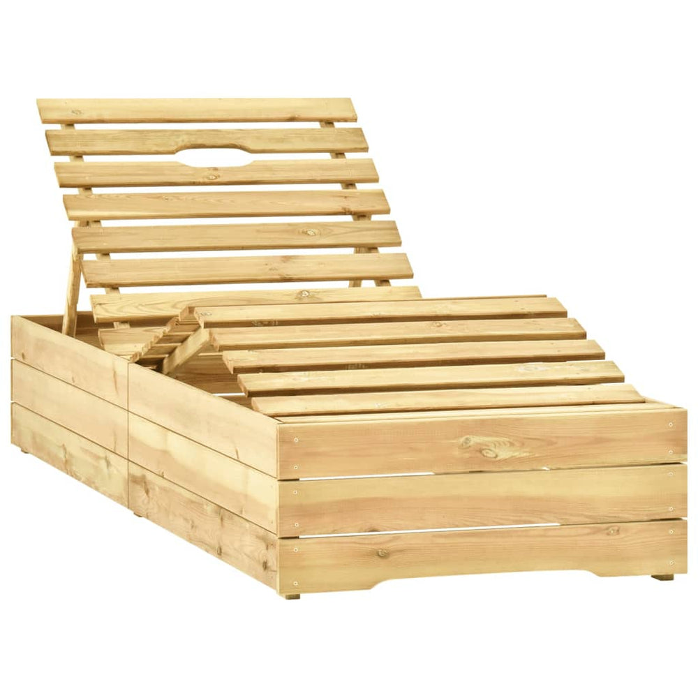 Ligbed met tafel groen geïmpregneerd grenenhout MeubelReus
