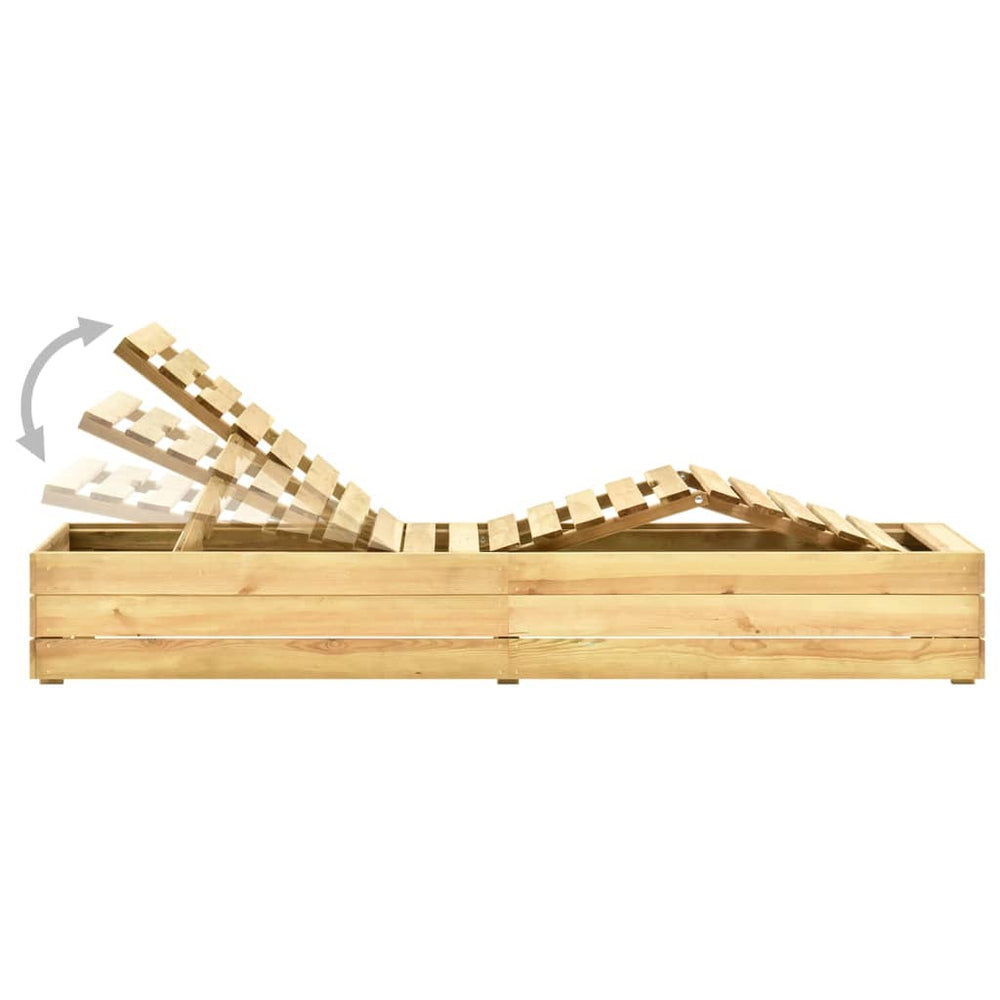 Ligbed met tafel groen geïmpregneerd grenenhout MeubelReus