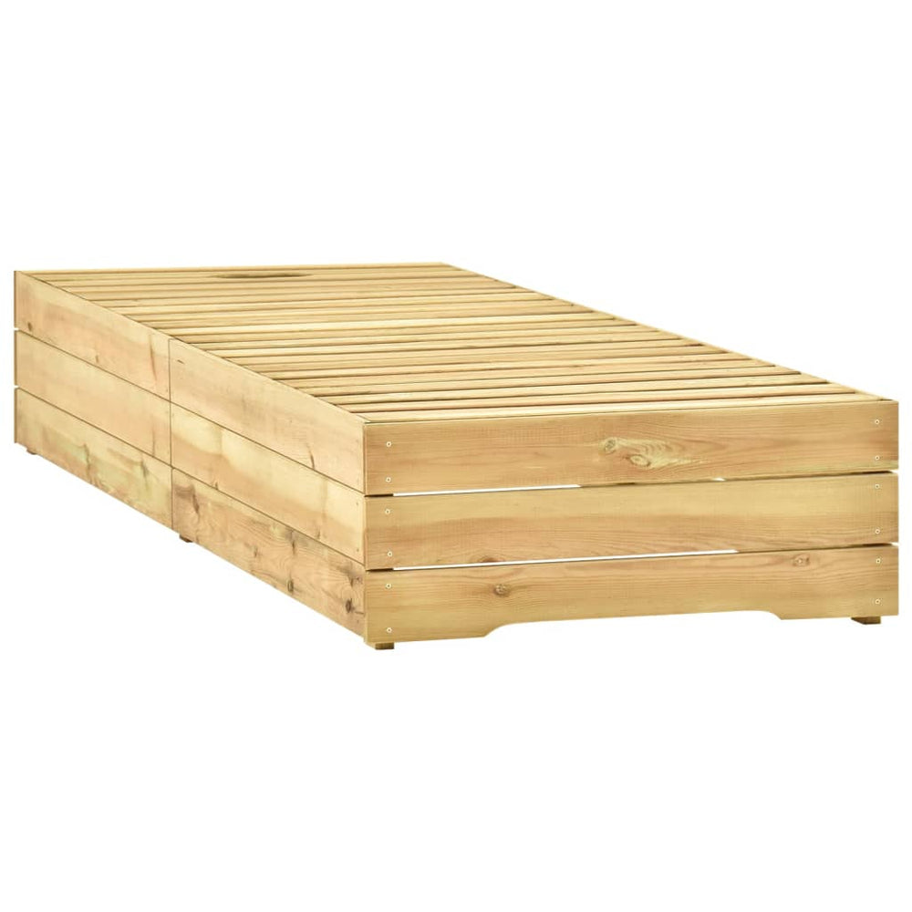 Ligbed met tafel groen geïmpregneerd grenenhout MeubelReus