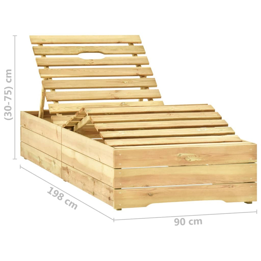 Ligbed met tafel groen geïmpregneerd grenenhout MeubelReus