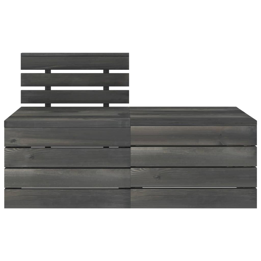 2-delige Loungeset pallet massief grenenhout donkergrijs MeubelReus