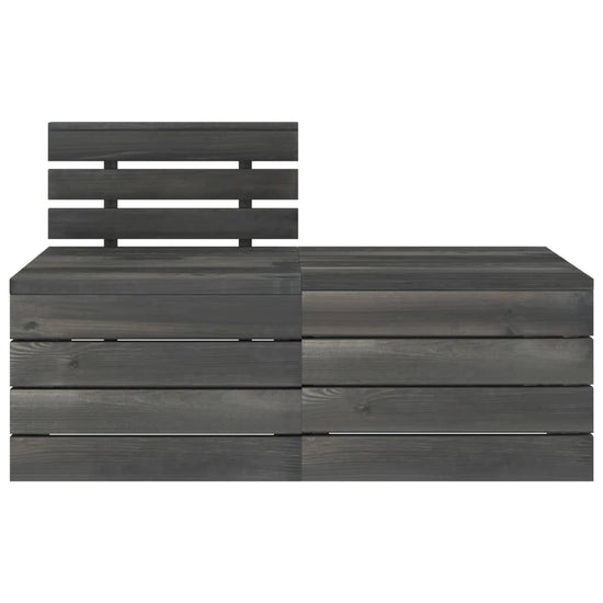 2-delige Loungeset pallet massief grenenhout donkergrijs MeubelReus