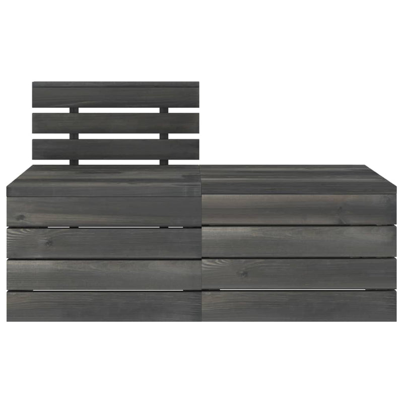 2-delige Loungeset pallet massief grenenhout donkergrijs MeubelReus