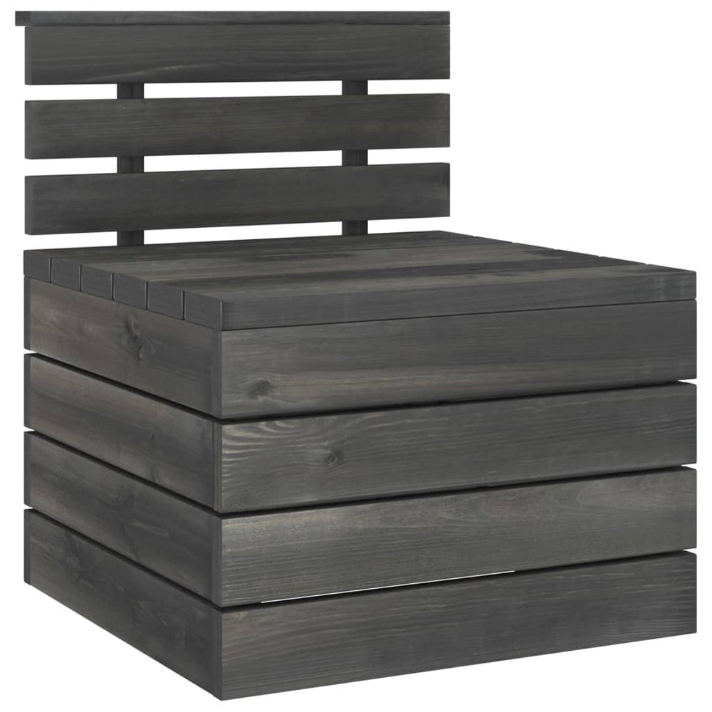 2-delige Loungeset pallet massief grenenhout donkergrijs MeubelReus