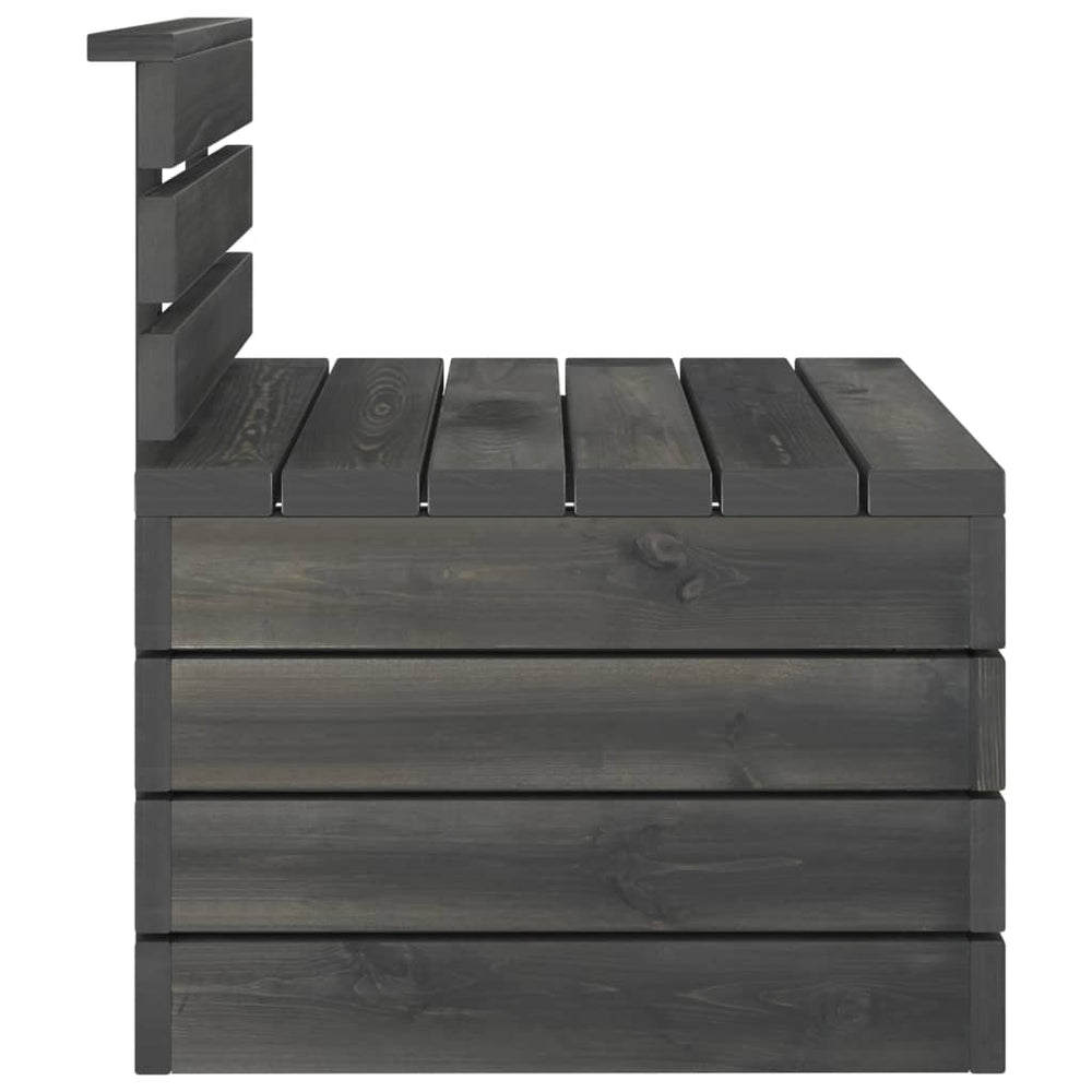 2-delige Loungeset pallet massief grenenhout donkergrijs MeubelReus