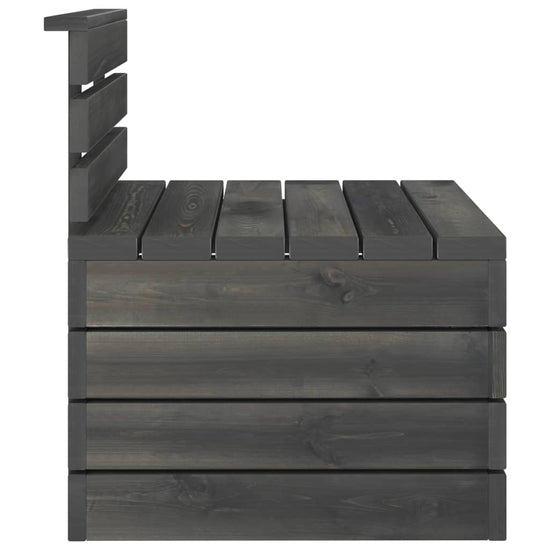 2-delige Loungeset pallet massief grenenhout donkergrijs MeubelReus
