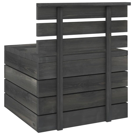 2-delige Loungeset pallet massief grenenhout donkergrijs MeubelReus
