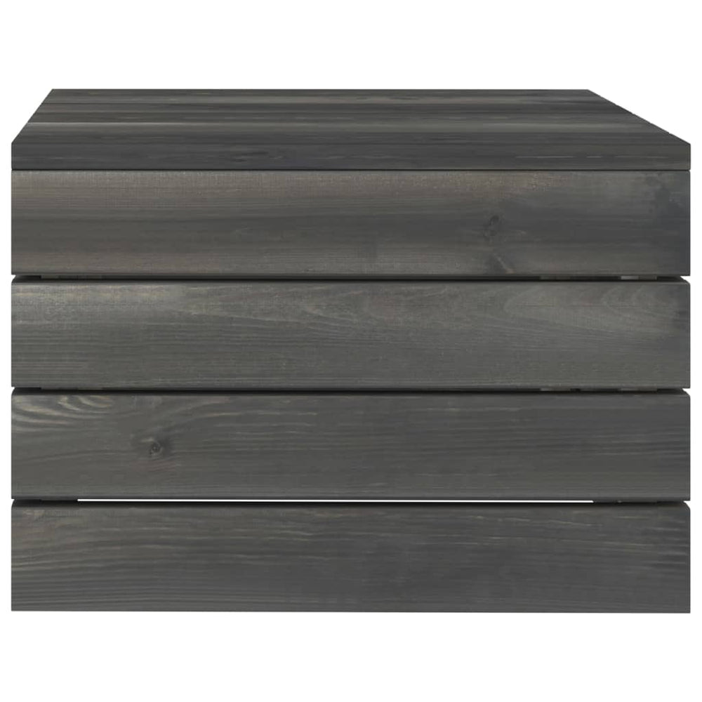Tuintafels 2 st pallet massief grenenhout donkergrijs MeubelReus