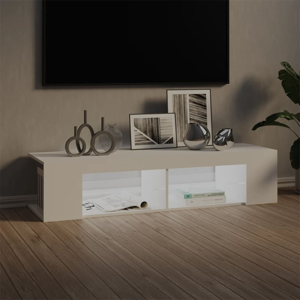 Tv-meubel met LED-verlichting 135x39x30 cm wit MeubelReus