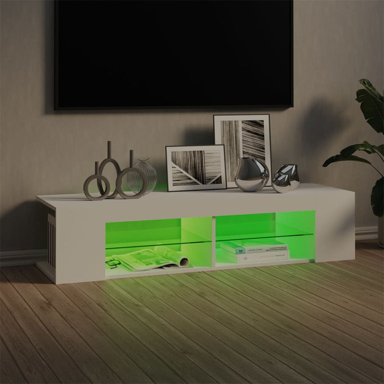 Tv-meubel met LED-verlichting 135x39x30 cm wit MeubelReus