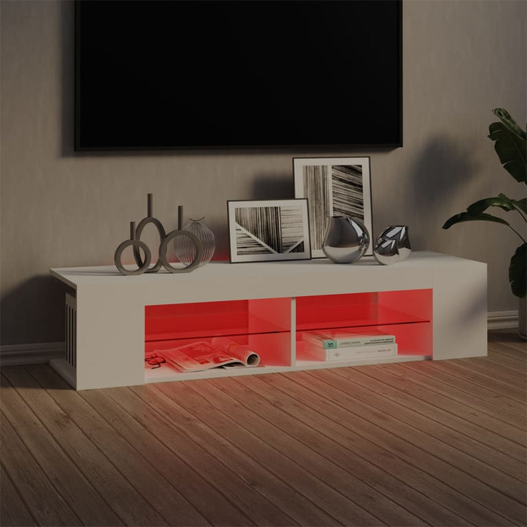 Tv-meubel met LED-verlichting 135x39x30 cm wit MeubelReus