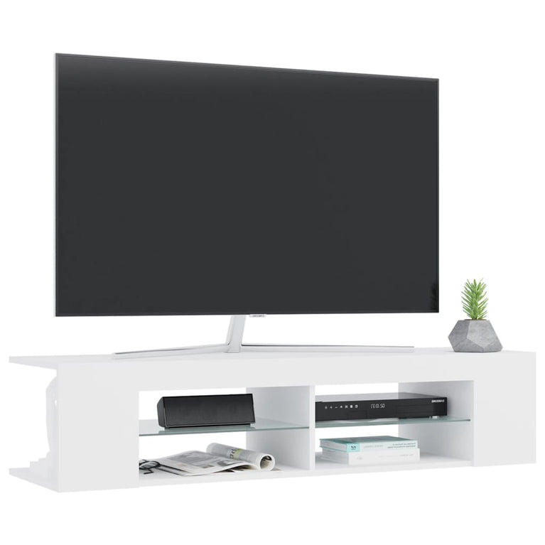 Tv-meubel met LED-verlichting 135x39x30 cm wit MeubelReus