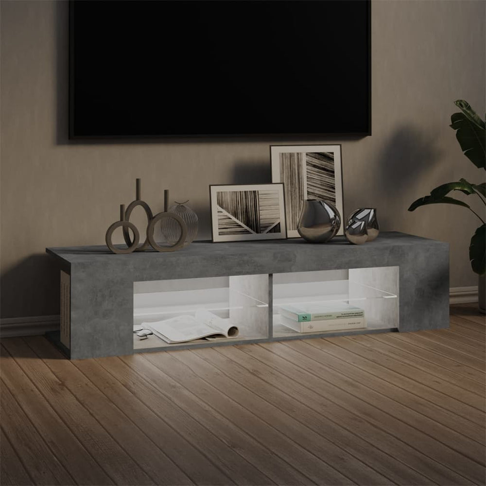 Tv-meubel met LED-verlichting 135x39x30 cm betongrijs MeubelReus