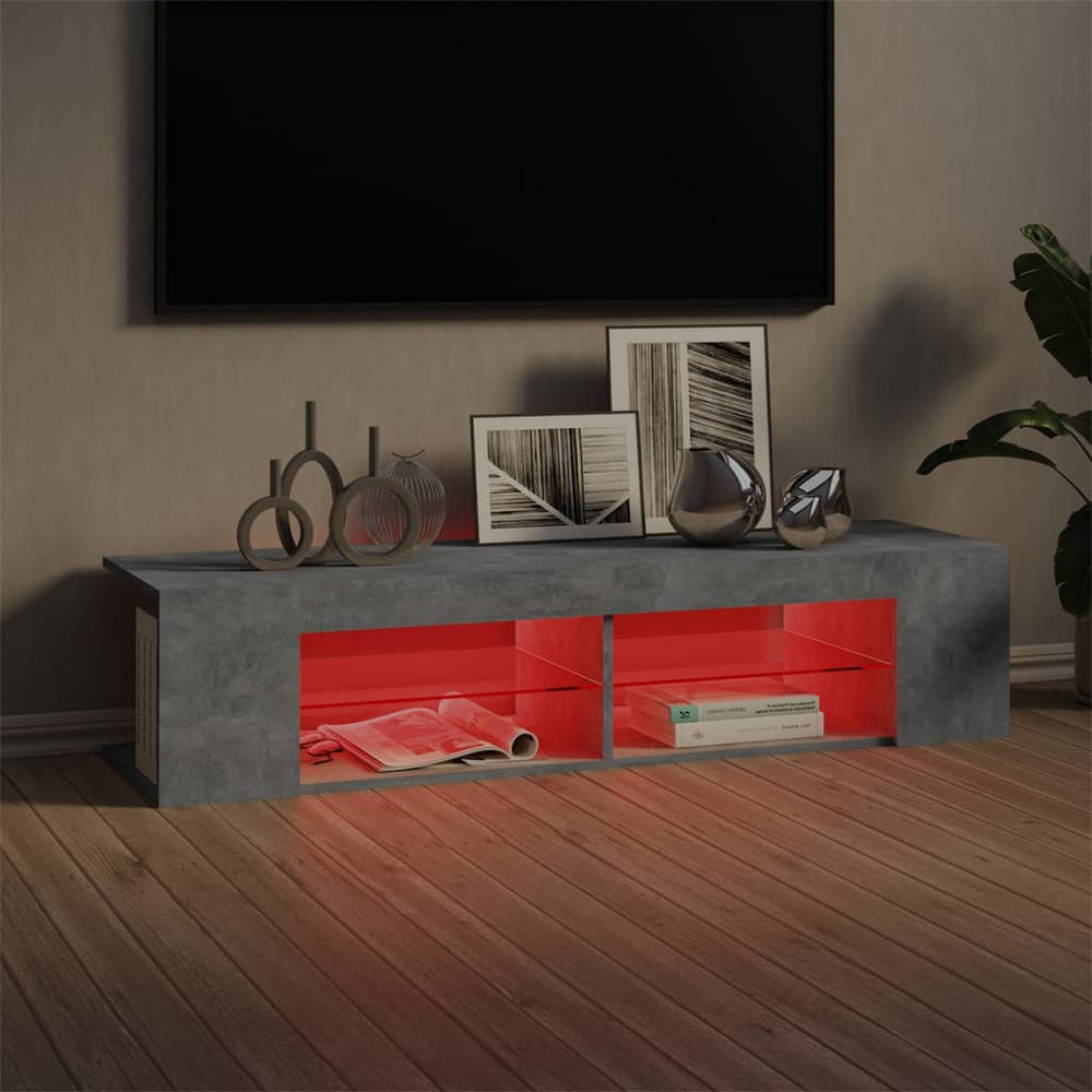 Tv-meubel met LED-verlichting 135x39x30 cm betongrijs MeubelReus