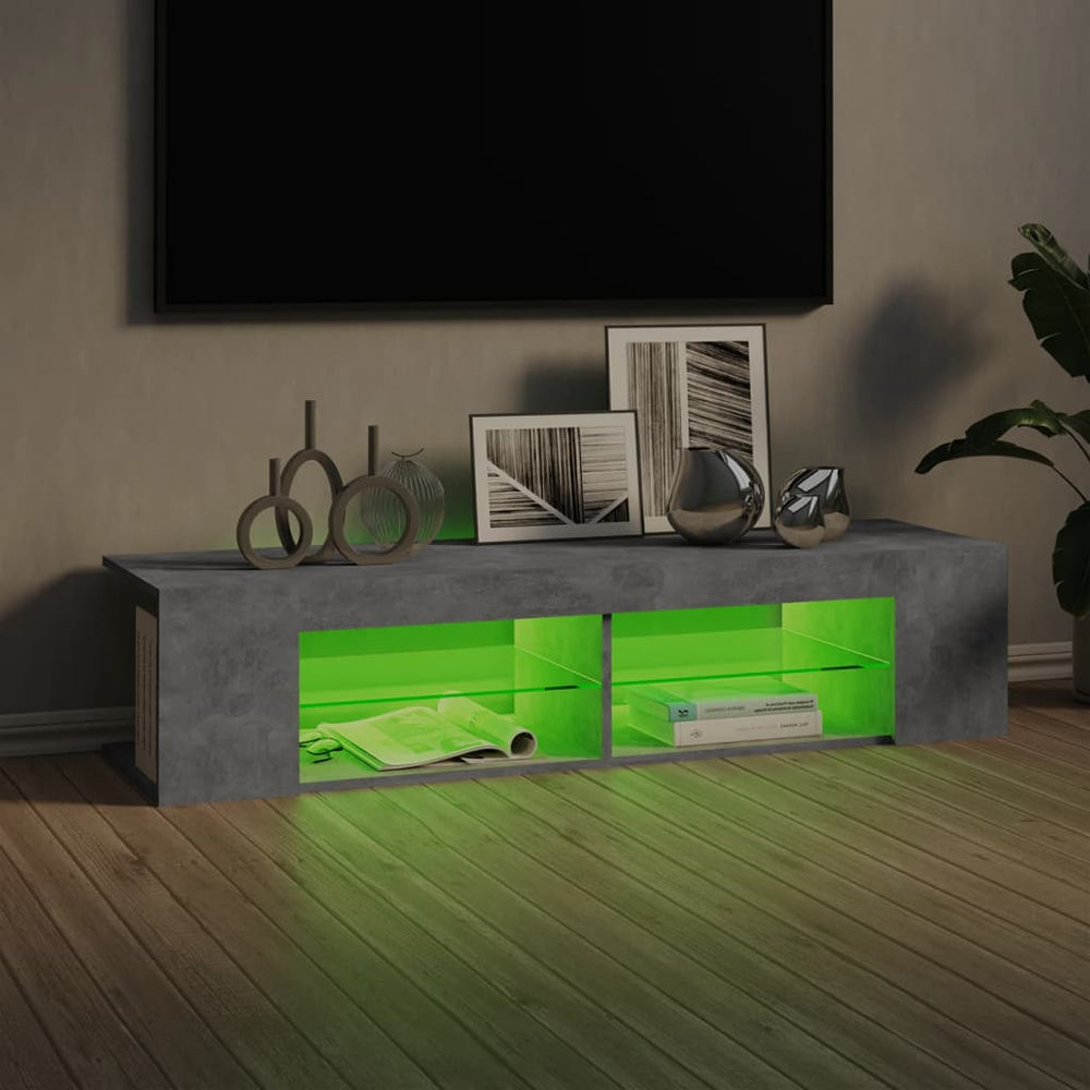 Tv-meubel met LED-verlichting 135x39x30 cm betongrijs MeubelReus