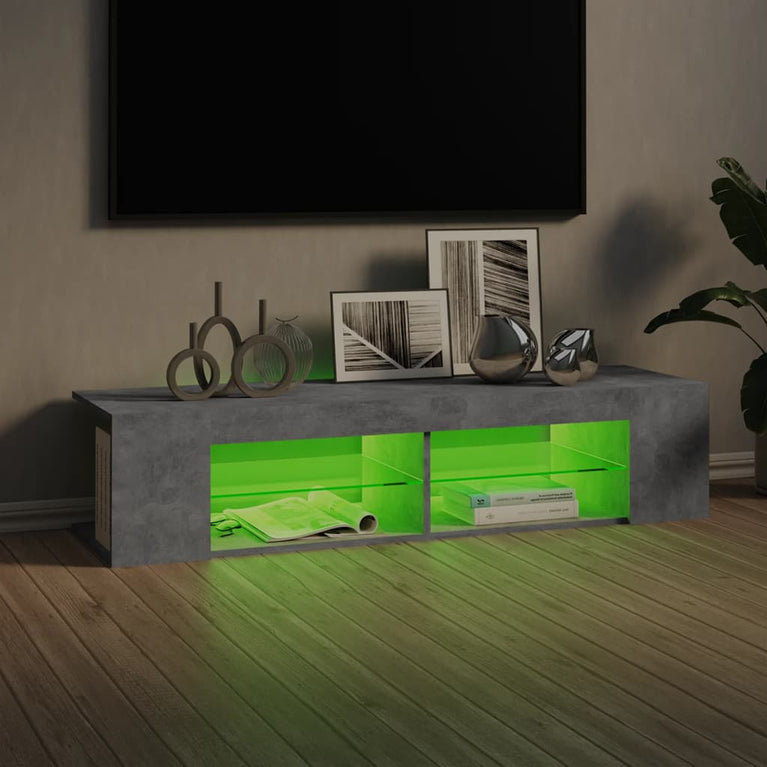 Tv-meubel met LED-verlichting 135x39x30 cm betongrijs MeubelReus