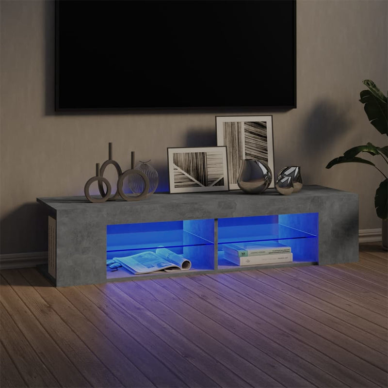Tv-meubel met LED-verlichting 135x39x30 cm betongrijs MeubelReus