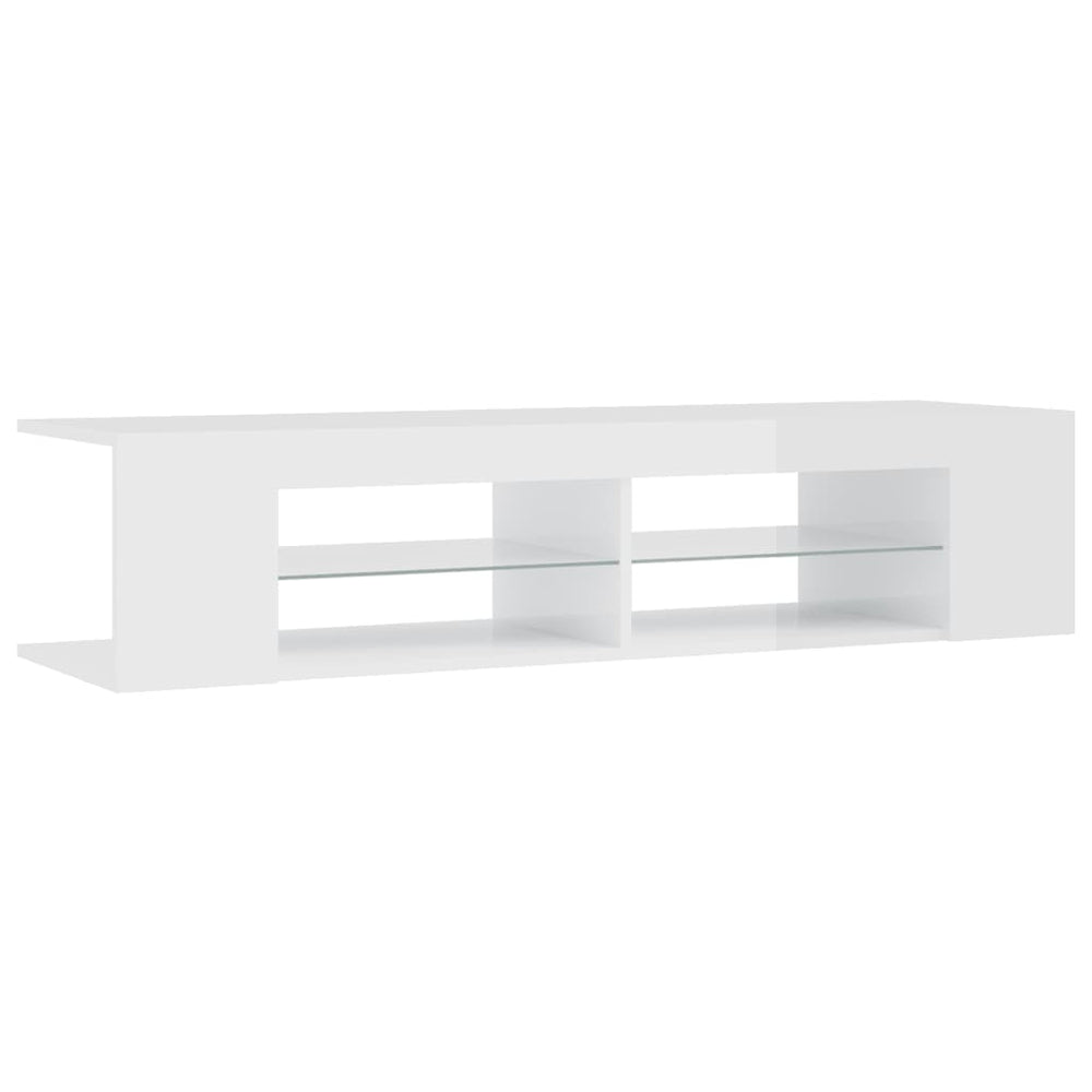 Tv-meubel met LED-verlichting 135x39x30 cm hoogglans wit MeubelReus