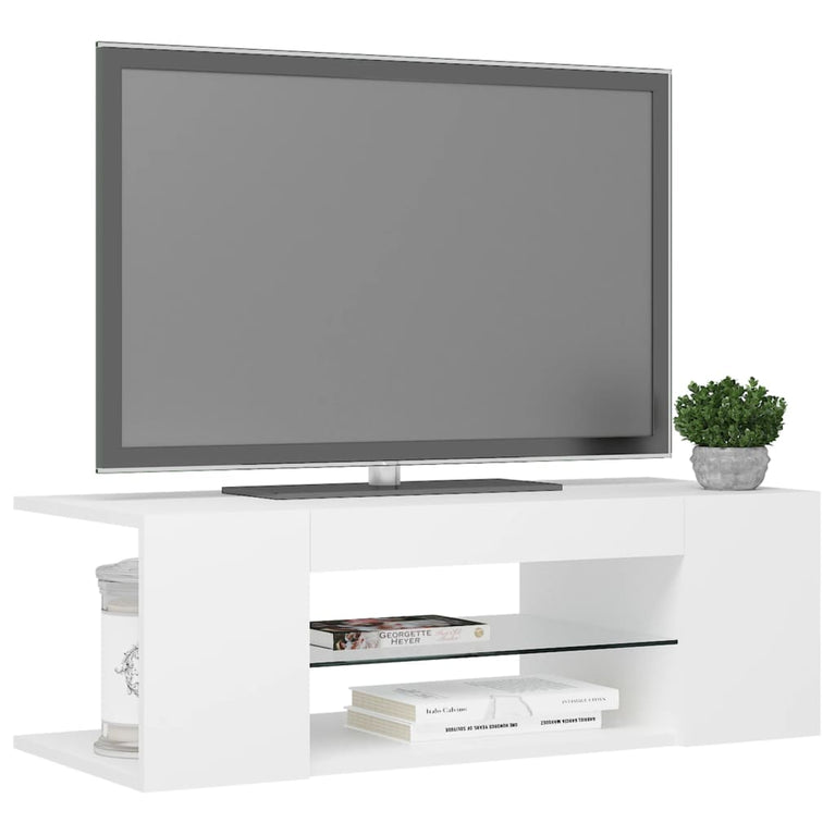 Tv-meubel met LED-verlichting 90x39x30 cm wit MeubelReus