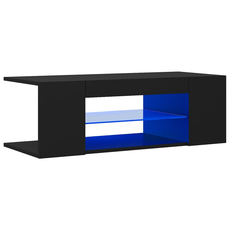 Tv-meubel met LED-verlichting 90x39x30 cm zwart MeubelReus