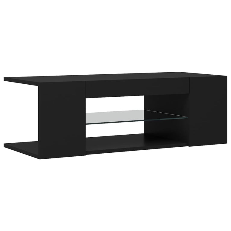Tv-meubel met LED-verlichting 90x39x30 cm zwart MeubelReus
