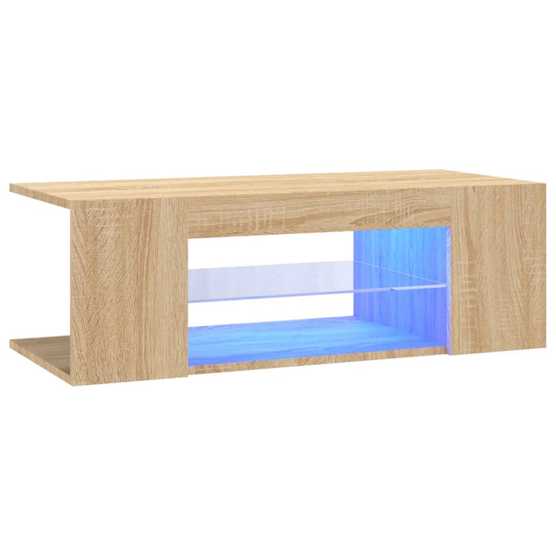 Tv-meubel met LED-verlichting 90x39x30 cm sonoma eikenkleurig MeubelReus