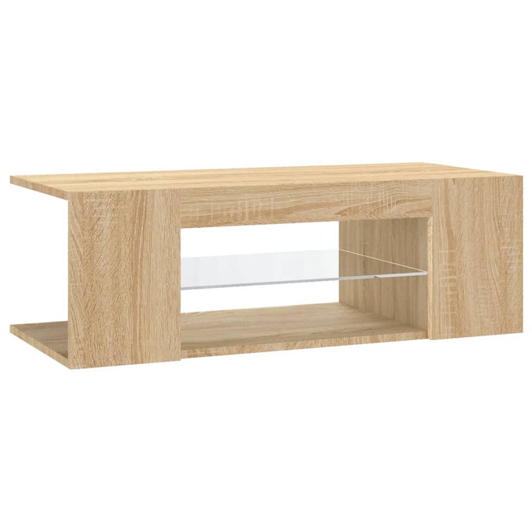 Tv-meubel met LED-verlichting 90x39x30 cm sonoma eikenkleurig MeubelReus