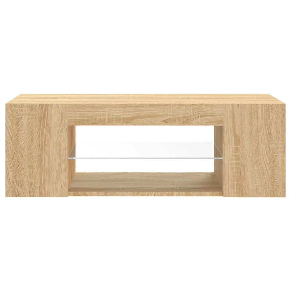 Tv-meubel met LED-verlichting 90x39x30 cm sonoma eikenkleurig MeubelReus