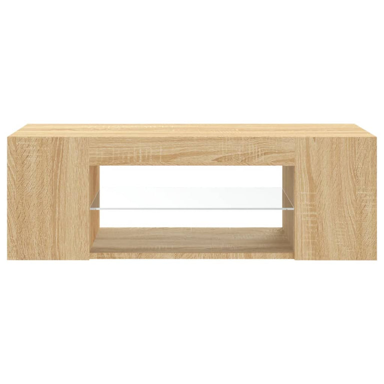 Tv-meubel met LED-verlichting 90x39x30 cm sonoma eikenkleurig MeubelReus
