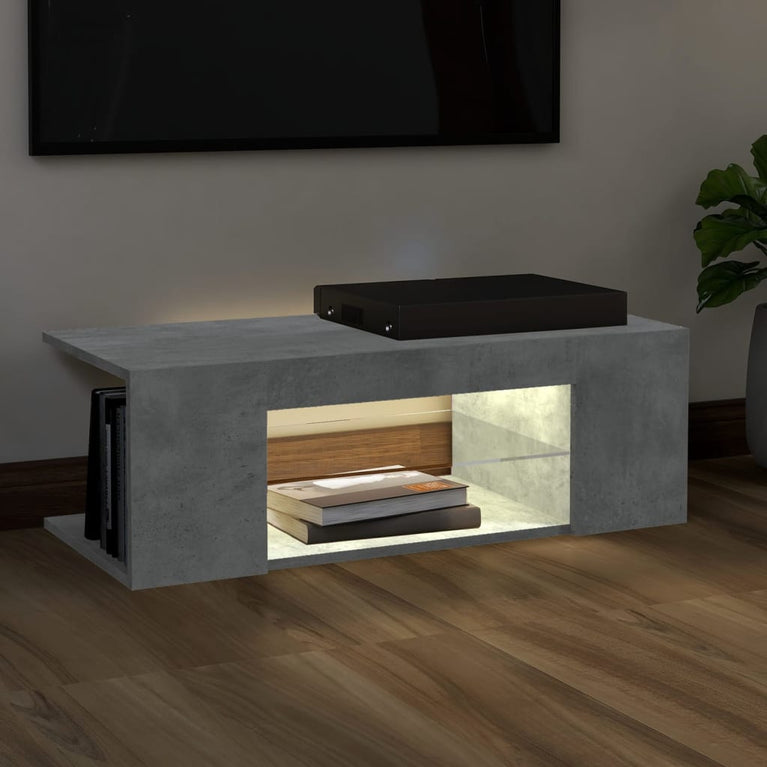 Tv-meubel met LED-verlichting 90x39x30 cm betongrijs MeubelReus