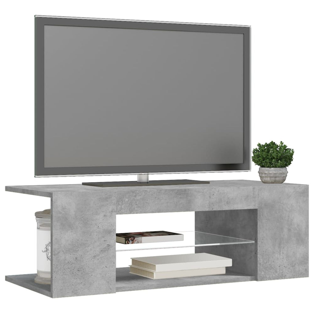 Tv-meubel met LED-verlichting 90x39x30 cm betongrijs MeubelReus