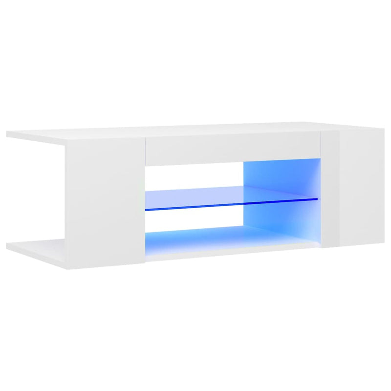 Tv-meubel met LED-verlichting 90x39x30 cm hoogglans wit MeubelReus